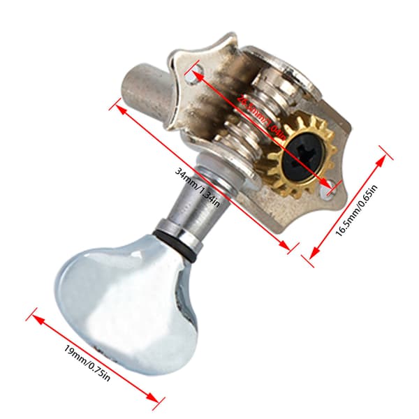 4 st/set Öppna Typ 2 Vänster 2 Höger Ukulele Strängknappar Ukulele Ersättningstillbehör (Silver)