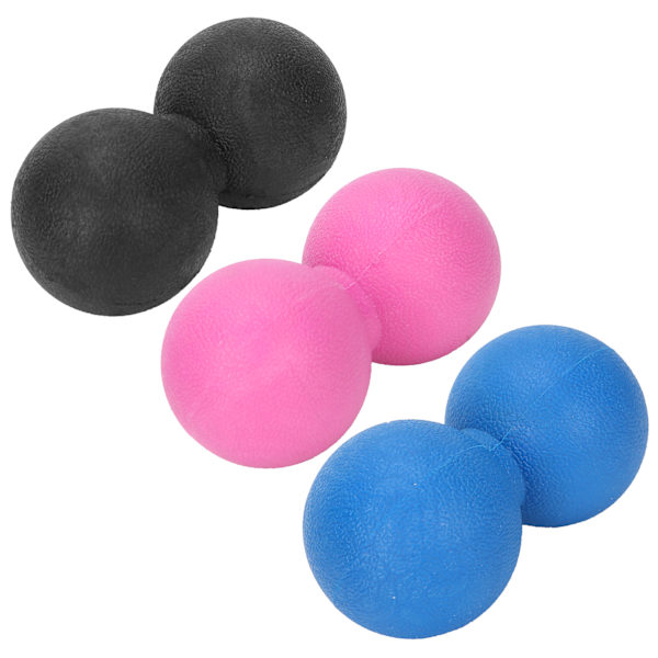 TPR Yoga Massage Ball Muscle Relax Portable Fitness Body Fascia Exercise Ball Set(Black Rose Red Blue ) Noir + Rose Rouge + Bleu