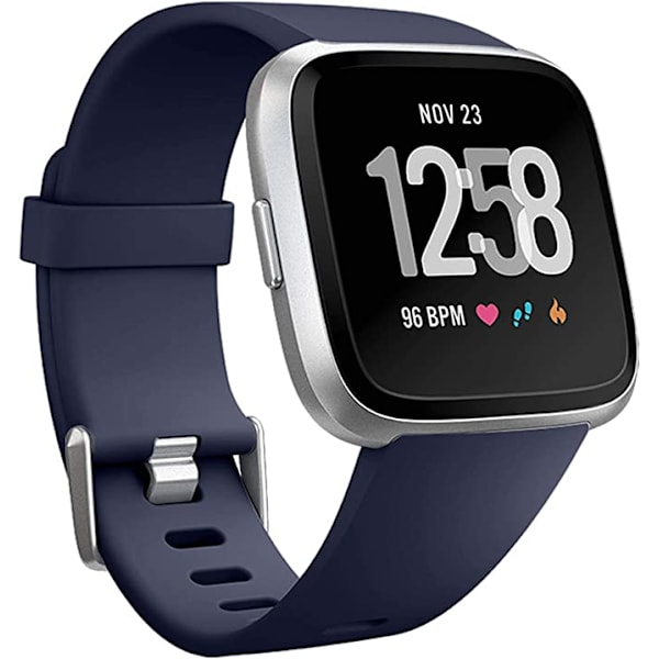 Älykellon ranneke sopii Fitbit versa älykellolle, versa 2 ja versa Lite se -kelloille naisille ja miehille (Tummansininen-L)