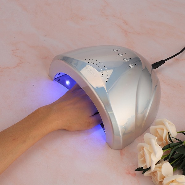 Professionel 48W neglelampe LED-lampe tørrer gel polish hærdende manicure værktøj (sølv)