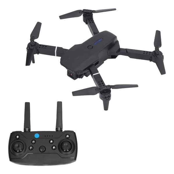 E88 4-akset luft-quadcopter HD dobbeltkamera højopløselig foldbar RC-drone sort