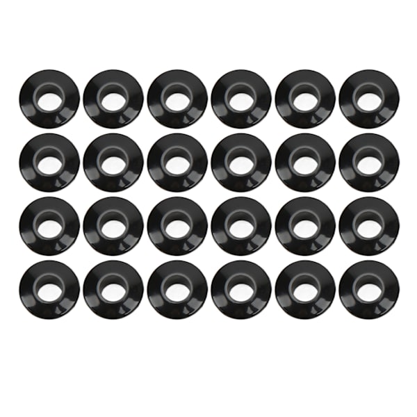 24 st gitarrsträngsknappar Ferrules 10 mm Högpresterande plastmaterial Halvstängt design Gitarrddelar Svart