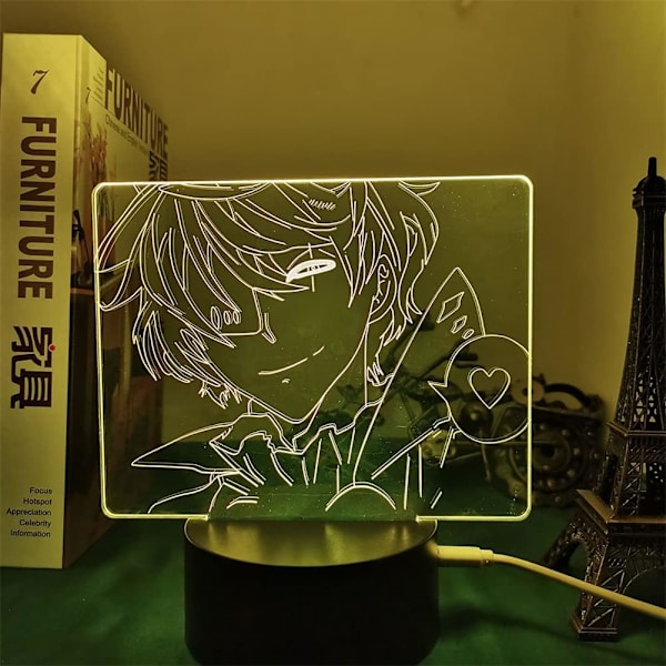 3D illusjonsnattlys Bungo Stray Dogs figur animelampe USB/batteridrevet berøring/fjernkontroll fargeskiftende akryl LED-lys julegaver