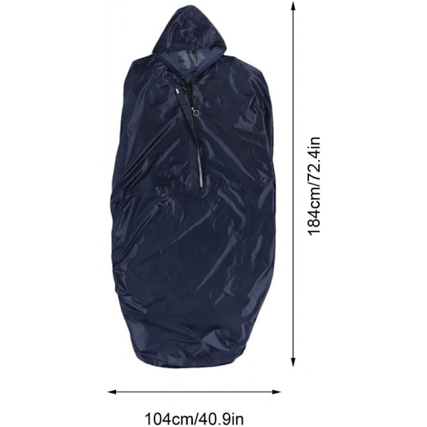 Vattentät Rullstolsregnponcho med Huva, Mjuk Rullstolsregnkappa med Huva för Vuxna och Seniorer, Unisex Design Deep Blue