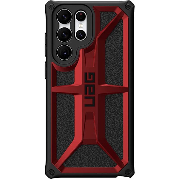 Designat för Samsung Galaxy S22 Ultra Skal Röd Crimson Robust Lättviktigt Slimmat Stöttåligt Premium Monarch Skyddande Fodral, [6.8 t