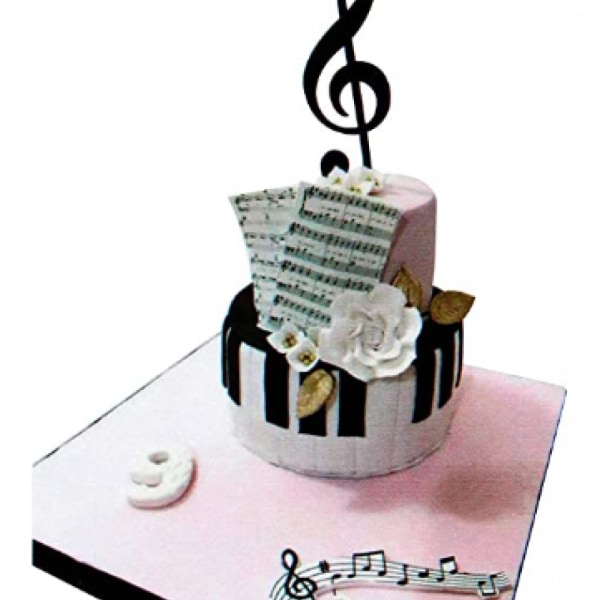 Musik Fondant-skärare Kakskärare Silhuett Gumpaste Blommor Sockerhantverk Form Kakdekorationsverktyg för årsdag