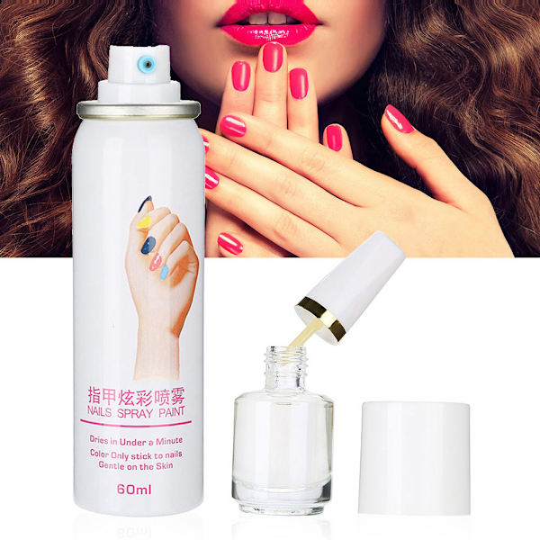 6 färger Manikyr Nagellack Spray Baslack Snabbtorkande Sprayning Lätt Tvätt Nagelspray 05