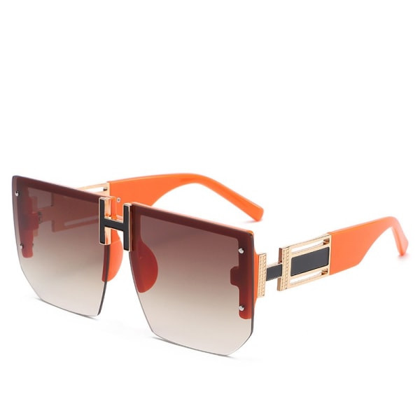 Fyrkantiga solglasögon för män Klassiska överdimensionerade solglasögon Retro båglös båge UV400