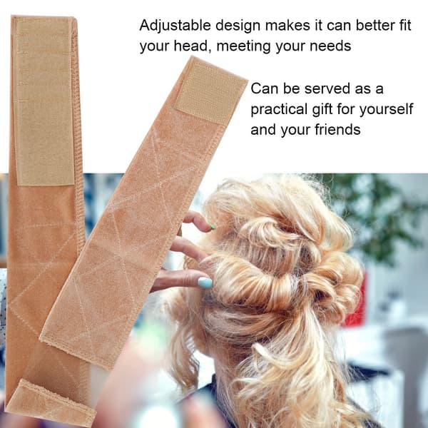 Flexibelt justerbart perukgrepp Sjal Huvudhår Band Peruktillbehör (Beige)