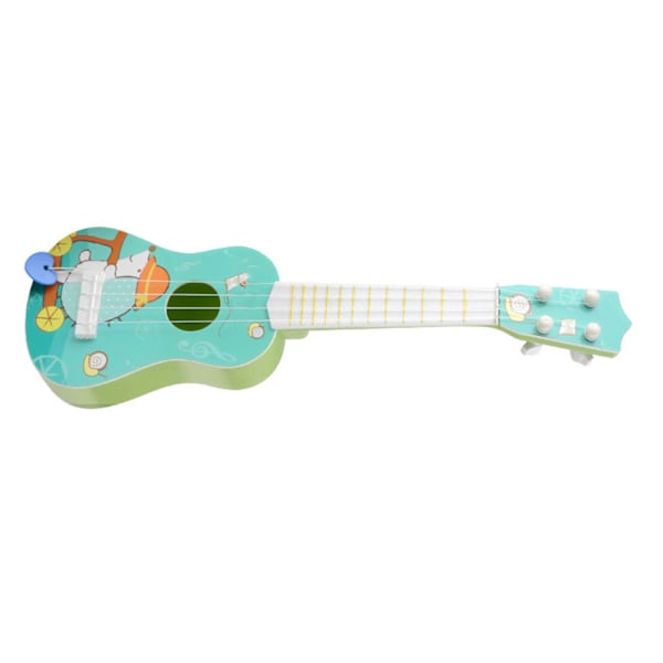 4-kielinen Miniatyyriukulele Musiikkilelu Värikkäillä Kuvioilla Oppimiseen Lapsille Pieni Ukulele Vihreä