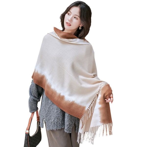 Pashmina tørklæder til kvinder, sjaler, wraps, aftenkjoler, bløde, store tørklæder til bryllupsgaver (karamel)