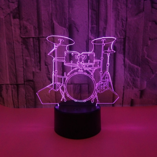 JUSTUP 3D Trumset Nattlampa Touch Bord Optisk Illusion Lampor 7 Färgförändrande Ljus Heminredning Jul Födelsedagspresent（Stil 20）
