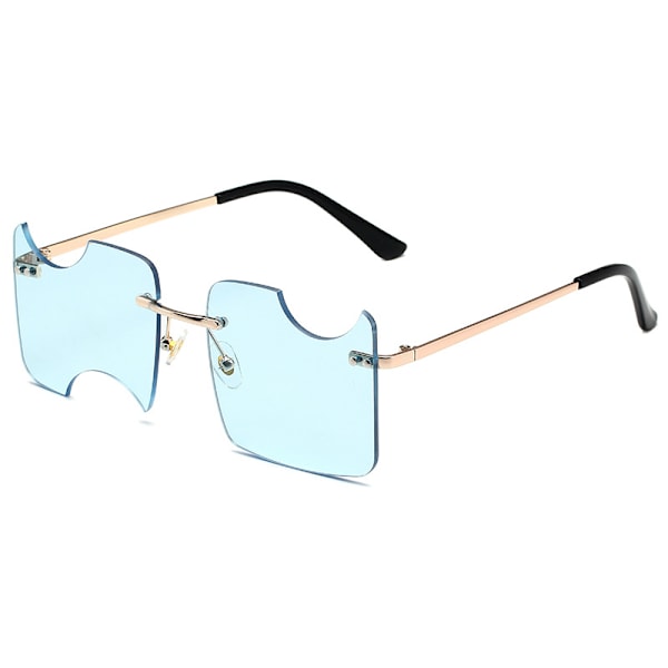 Fashion notch solbriller Rimless Goth briller til kvinder mænd Halloween fest briller Trendy briller UV 400 beskyttelse
