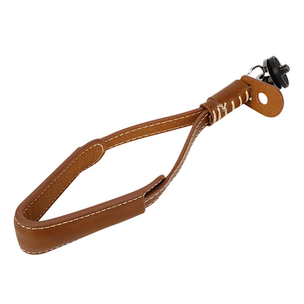 PU-läder Ljusbrun Handhållen Headball-kamera Mobiltelefon Lanyard Hängande Rep Handledssnöre för DJI OSMO Mobile2