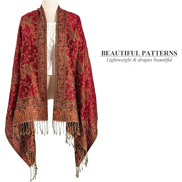 Pashmina-følelse Sjal Wraps for Kvinner Rave Myk Silky Sjal Reversibel Menn Sjal