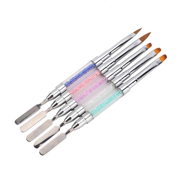 5 st dubbelsidig nagelkonstpenna manikyr målnings nagellack mixer verktyg
