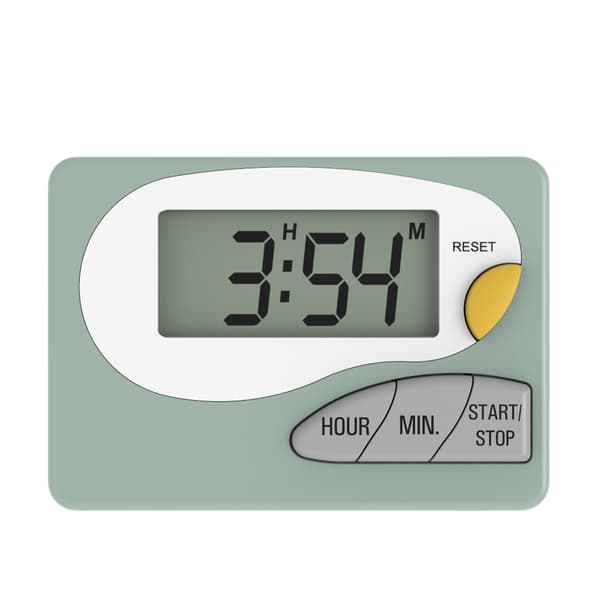 Digital dubbel kökstimer, matlagningstimer, timer med magnetisk baksida, på/av-brytare stoppur (grön)
