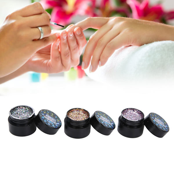 ROSALIND 3 st 5 ml nagelgelpolering glänsande UV-gel DIY nagelkonst gelpolering manikyrtillbehör