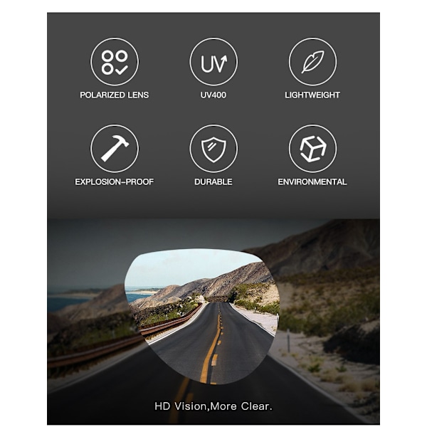 Solglasögon för män, sportband, UV-skydd, obrytbar TR90-ram för cykling, löpning, baseboll, fiske
