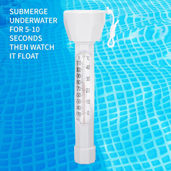 Flytande Pooltermometer, Stor Lättläst, Precision Vattentemperaturmätare för Utomhusdammar, Akvarier, Badtunnor, Akvarier white