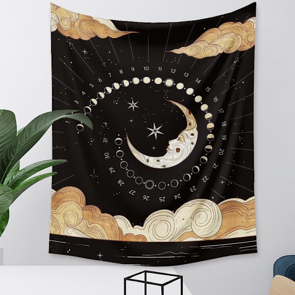 Tarot Moon -seinävaate Kultaiset Tähdet, Makuuhuoneen Kuutaite (GT320005, 59 X 79 Tuumaa)