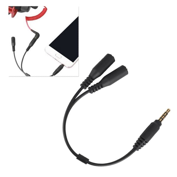 3,5 mm stereojack mikrofon lydkabel splitteradapter for telefonkamera