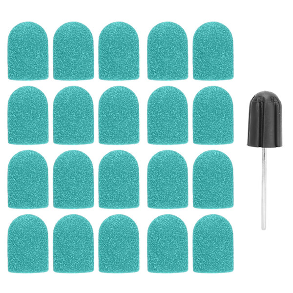 Nagelkonst slipkapsel nagelborrbitar polering slipning slipband set (16 x 25mm) Grön
