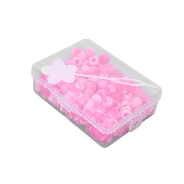 Pony Beads Kit Candy Color DIY Smykkefremstilling Perler Hår Perler til Armbånd Halskæde Håndværk FremstillingPink