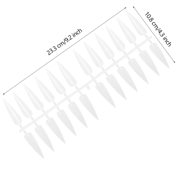 240PCS Fällbara platta bakspetsade nagelspetsar Manikyr färgdisplay övningsverktyg (transparent)