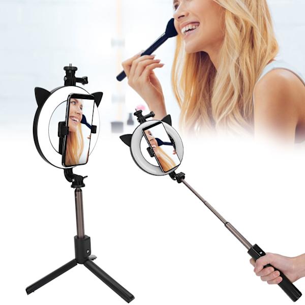 LED-fyldlys Bluetooth Live Streaming Selfie Ring Light Bærbar Makeup Justerbar Lys