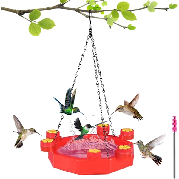 2 in 1 Hanging Hummingbird Bird Feeder& Bird Baths for Outdoors, Plastic Bird Bath Hummingbird Feeder Hanging Bird Feeder Tray Leak