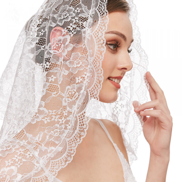 Vit Bröllop Kort slöja Brudtriangel Tyll 1 Layer Lace Veil Dam  Bröllopsslöja 6f79 | Fyndiq