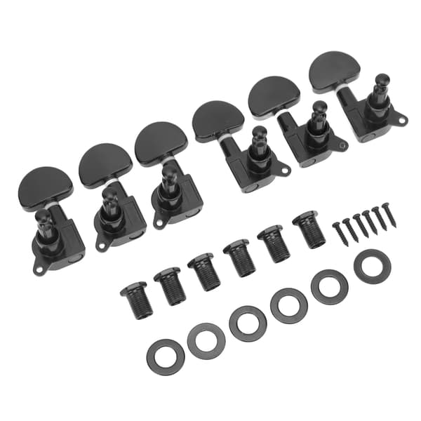 3R3L Guitar Locking Tuners Semicircle Head Heavy Duty Internal Gear Bevel Angle String Tuning Pegs Sort