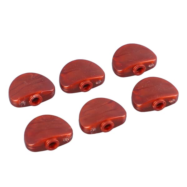 6 stk. Guitar Machine Head Knapper Halvrunde Plastik Komfortable Greb Universal Tuning Peg Udskiftning Spids Kaffe