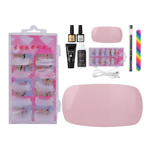 Nagelkonstverktyg Set Nagel torklampa Förlängningslim Byggare Manikyr Förlängning Transparent