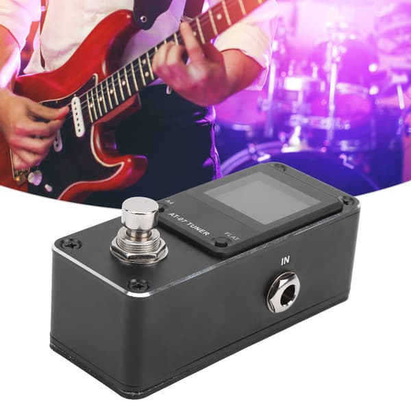 Aroma Elektrisk Gitarr Pedal Tuner Bas 430‑450Hz True Bypass Switch Aluminiumlegering AT‑07