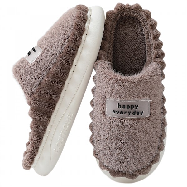 Hustofflor med Memory Foam, slip-on halkfria inomhustofflor med gummisula（8,5-9Men）