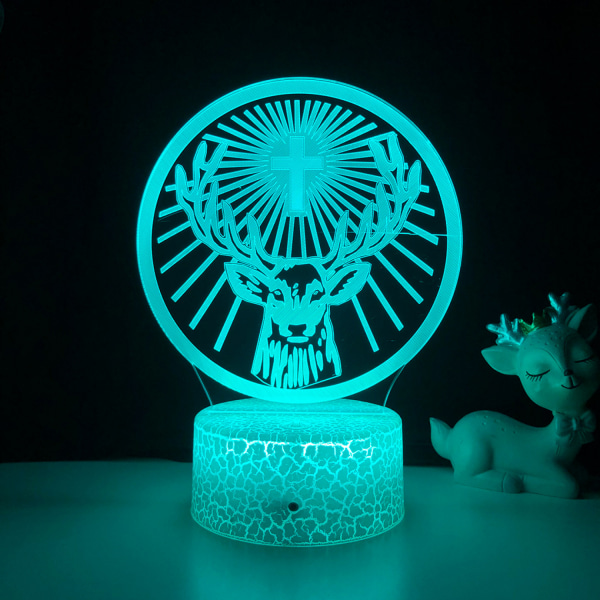 Qinwei Jagermeister Nattlampa 16 färg med fjärrkontroll 3D Illusion Lampa Dekorativa festljus för barns sovrum -- Crack Seat