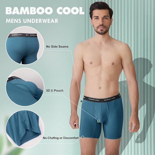 Herreunderbukser Boxer Briefs Bløde Åndbare Underbukser (4 eller 7 Pak) 5300pcs Blue Gray White