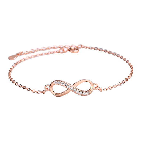s925 Sterling Silver Figure 8 Armband Geometrisk Roséguld Damarmband