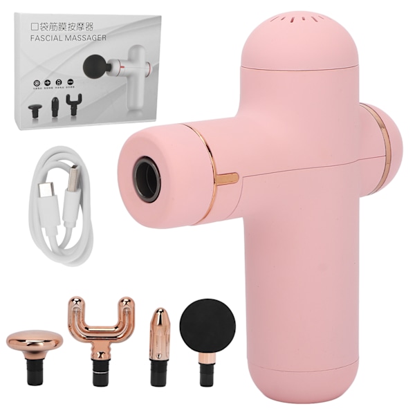 Massage Gun Rechargeable Soreness Pain Relief Deep Tissue Vibration Electric Muscle Massager (Pink)