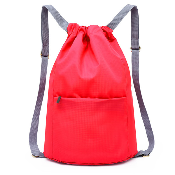 Vattentät Fitness -ryggsäck med dragsko för män och kvinnor, Sport Fitness Bag Mini Reseryggsäck, Röd, One Size, Resor