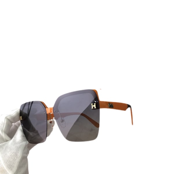 Modesolglasögon Oversized UV400 Flat Top Square Glasögon för män och kvinnor-Orange