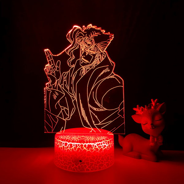 Qinwei 3D Illusion Lampe Anime JoJo's Bizarre Adventure  Nattlys med Fjernbetjening til Soveværelse Dekorativ Drenge Piger Fødselsdag Jul -- Patte
