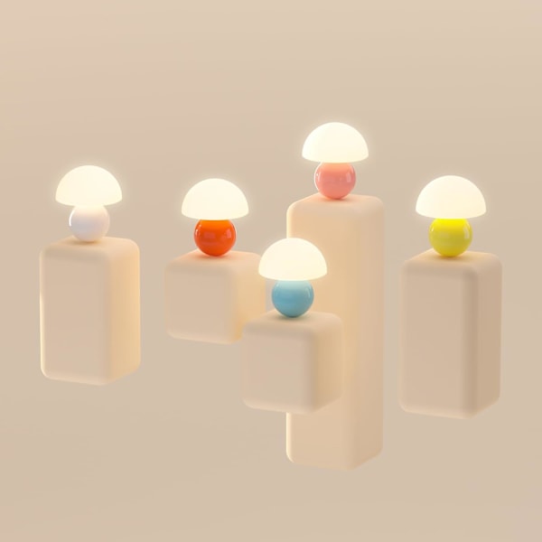 Sopplampe Liten Lampe, Bord Nattbordslampe for Soverom, Søt Mini Moderne Lampe Dimbar, Unik Estetisk Hjemmeinnredning for