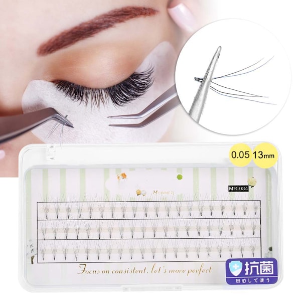 Blå falske øyevipper Makeup Cluster 0.05C Extension Podde falske øyevipper (13mm)