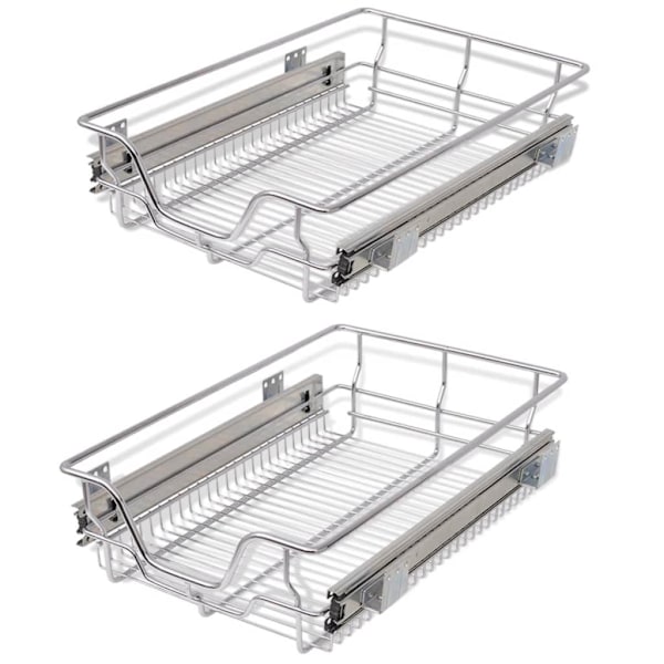 Ulosvedettävät langatelineet 2 kpl, hopea, 400 mm