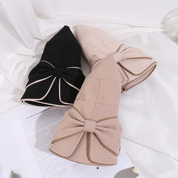 Bow Split Auringonsuoja Kalastajan Hattu Naisille Ulkoilma Auringonsuojaus Basin Hat Nahka----Khaki