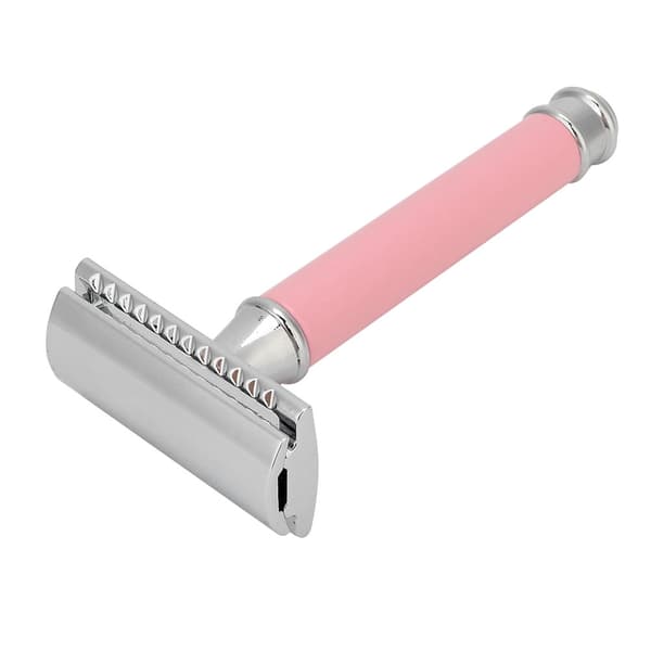 Traditionel dobbeltbladet sikkerhedsskraber til mænd - Pink