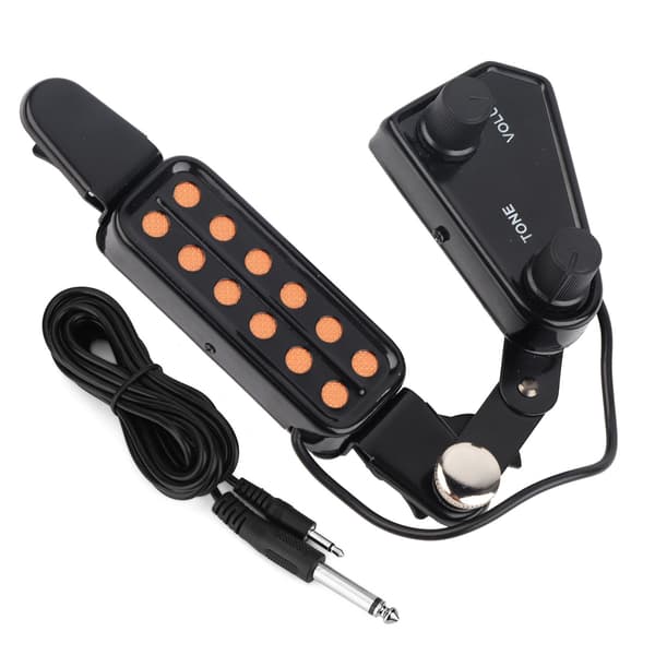 12-håls magnetisk pickup-transducer med volymton-tuner-kit för akustisk gitarr